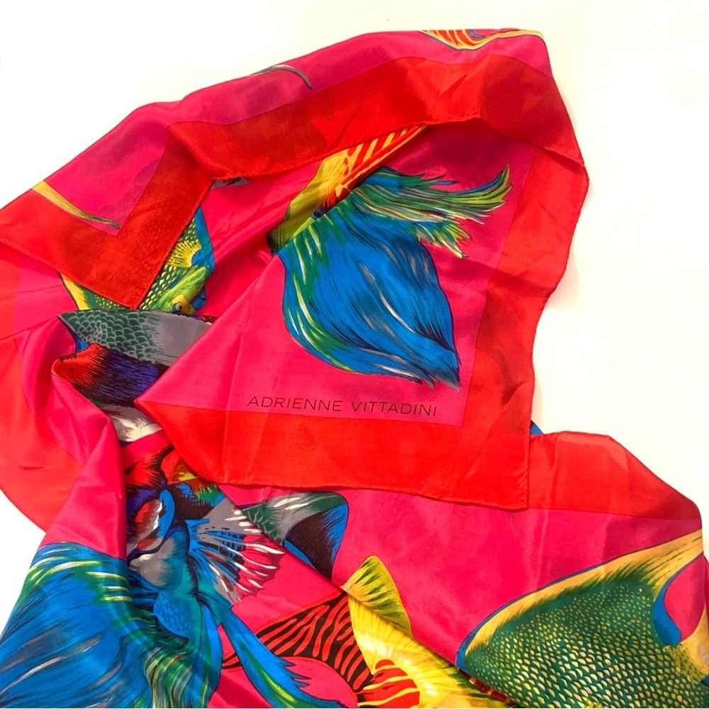 ADRIENNE VITTADINI Vintage
Designer Silk Scarf, Colorful Print, 36” square - Picture 2 of 6